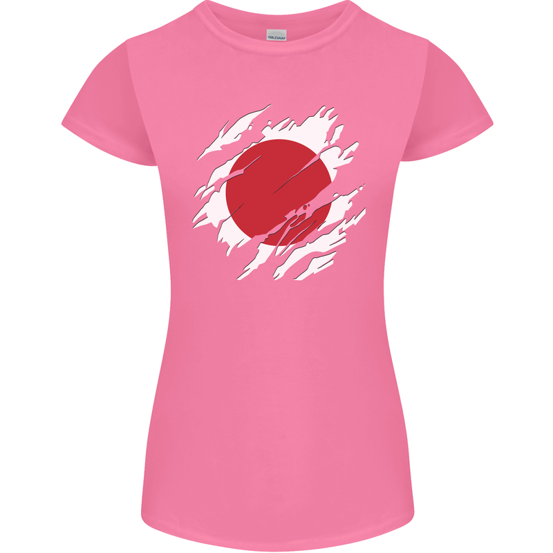 Torn Japan Flag Japanese Day Football Womens Petite Cut T-Shirt Azalea