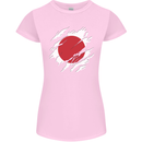Torn Japan Flag Japanese Day Football Womens Petite Cut T-Shirt Light Pink