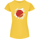 Torn Japan Flag Japanese Day Football Womens Petite Cut T-Shirt Yellow
