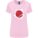 Torn Japan Flag Japanese Day Football Womens Wider Cut T-Shirt Light Pink