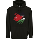 Torn Jordan Flag Jordanian Day Football Childrens Kids Hoodie Black