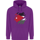 Torn Jordan Flag Jordanian Day Football Childrens Kids Hoodie Purple