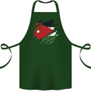 Torn Jordan Flag Jordanian Day Football Cotton Apron 100% Organic Forest Green