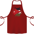 Torn Jordan Flag Jordanian Day Football Cotton Apron 100% Organic Maroon