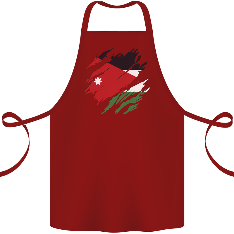 Torn Jordan Flag Jordanian Day Football Cotton Apron 100% Organic Maroon