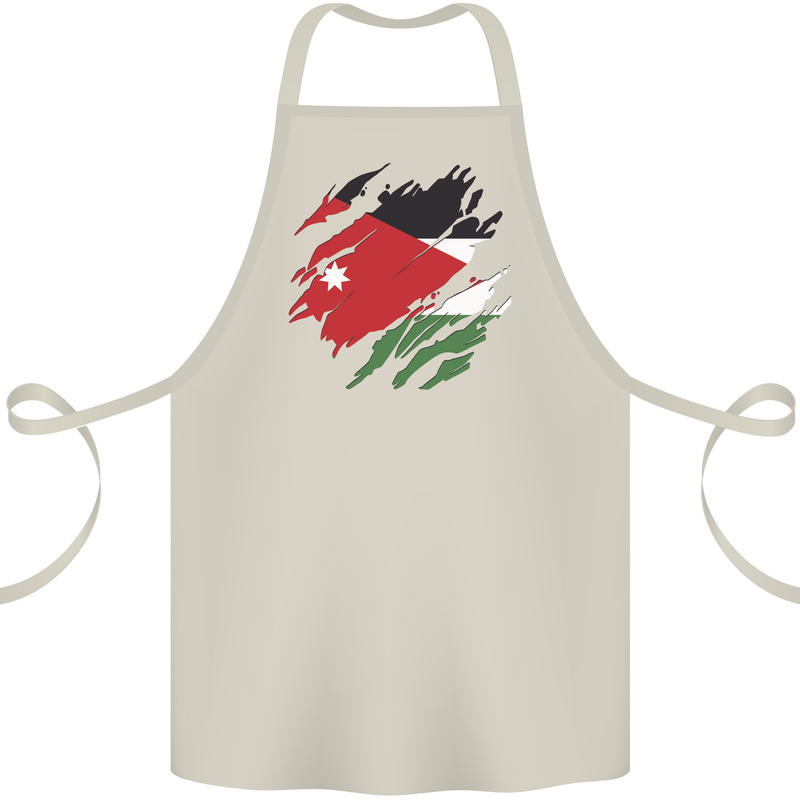 Torn Jordan Flag Jordanian Day Football Cotton Apron 100% Organic Natural