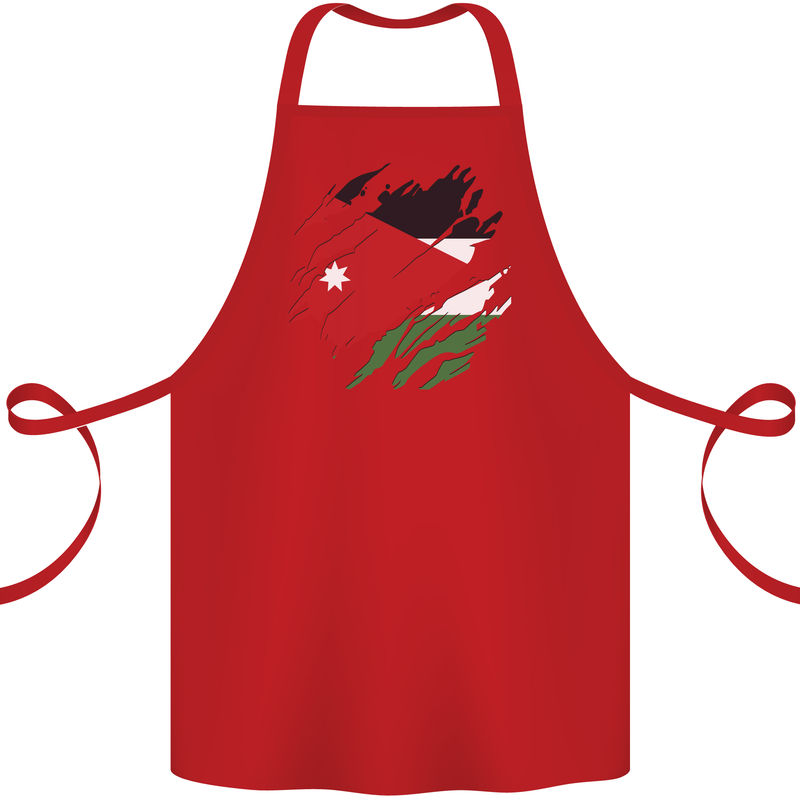 Torn Jordan Flag Jordanian Day Football Cotton Apron 100% Organic Red