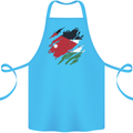 Torn Jordan Flag Jordanian Day Football Cotton Apron 100% Organic Turquoise