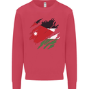 Torn Jordan Flag Jordanian Day Football Kids Sweatshirt Jumper Heliconia