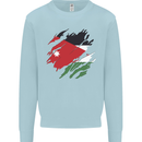 Torn Jordan Flag Jordanian Day Football Kids Sweatshirt Jumper Light Blue