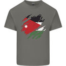 Torn Jordan Flag Jordanian Day Football Kids T-Shirt Childrens Charcoal