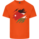 Torn Jordan Flag Jordanian Day Football Kids T-Shirt Childrens Orange