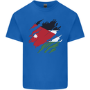 Torn Jordan Flag Jordanian Day Football Kids T-Shirt Childrens Royal Blue