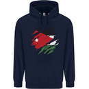 Torn Jordan Flag Jordanian Day Football Mens 80% Cotton Hoodie Navy Blue