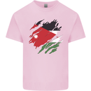 Torn Jordan Flag Jordanian Day Football Mens Cotton T-Shirt Tee Top Light Pink