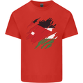 Torn Jordan Flag Jordanian Day Football Mens Cotton T-Shirt Tee Top Red