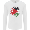 Torn Jordan Flag Jordanian Day Football Mens Long Sleeve T-Shirt White