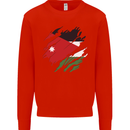 Torn Jordan Flag Jordanian Day Football Mens Sweatshirt Jumper Bright Red