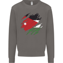 Torn Jordan Flag Jordanian Day Football Mens Sweatshirt Jumper Charcoal