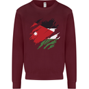 Torn Jordan Flag Jordanian Day Football Mens Sweatshirt Jumper Maroon