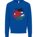 Torn Jordan Flag Jordanian Day Football Mens Sweatshirt Jumper Royal Blue