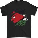 Torn Jordan Flag Jordanian Day Football Mens T-Shirt 100% Cotton Black