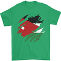 Torn Jordan Flag Jordanian Day Football Mens T-Shirt 100% Cotton Irish Green