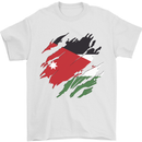 Torn Jordan Flag Jordanian Day Football Mens T-Shirt 100% Cotton White