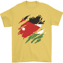 Torn Jordan Flag Jordanian Day Football Mens T-Shirt 100% Cotton Yellow
