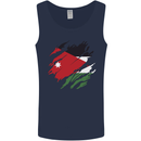 Torn Jordan Flag Jordanian Day Football Mens Vest Tank Top Navy Blue