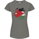 Torn Jordan Flag Jordanian Day Football Womens Petite Cut T-Shirt Charcoal