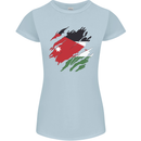 Torn Jordan Flag Jordanian Day Football Womens Petite Cut T-Shirt Light Blue