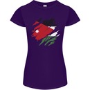 Torn Jordan Flag Jordanian Day Football Womens Petite Cut T-Shirt Purple