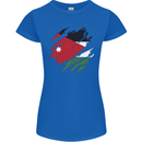 Torn Jordan Flag Jordanian Day Football Womens Petite Cut T-Shirt Royal Blue