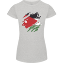 Torn Jordan Flag Jordanian Day Football Womens Petite Cut T-Shirt Sports Grey