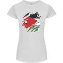 Torn Jordan Flag Jordanian Day Football Womens Petite Cut T-Shirt White