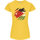 Torn Jordan Flag Jordanian Day Football Womens Petite Cut T-Shirt Yellow