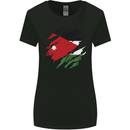 Torn Jordan Flag Jordanian Day Football Womens Wider Cut T-Shirt Black