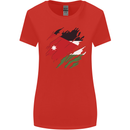 Torn Jordan Flag Jordanian Day Football Womens Wider Cut T-Shirt Red