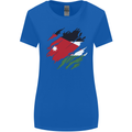 Torn Jordan Flag Jordanian Day Football Womens Wider Cut T-Shirt Royal Blue