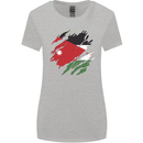 Torn Jordan Flag Jordanian Day Football Womens Wider Cut T-Shirt Sports Grey