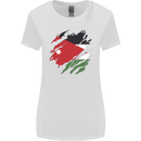 Torn Jordan Flag Jordanian Day Football Womens Wider Cut T-Shirt White