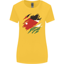 Torn Jordan Flag Jordanian Day Football Womens Wider Cut T-Shirt Yellow