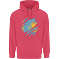 Torn Kazakhstan Flag Kazakh Day Football Childrens Kids Hoodie Heliconia