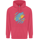 Torn Kazakhstan Flag Kazakh Day Football Childrens Kids Hoodie Heliconia