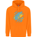 Torn Kazakhstan Flag Kazakh Day Football Childrens Kids Hoodie Orange