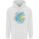 Torn Kazakhstan Flag Kazakh Day Football Childrens Kids Hoodie White