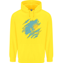 Torn Kazakhstan Flag Kazakh Day Football Childrens Kids Hoodie Yellow