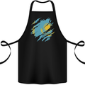 Torn Kazakhstan Flag Kazakh Day Football Cotton Apron 100% Organic Black