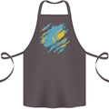 Torn Kazakhstan Flag Kazakh Day Football Cotton Apron 100% Organic Dark Grey